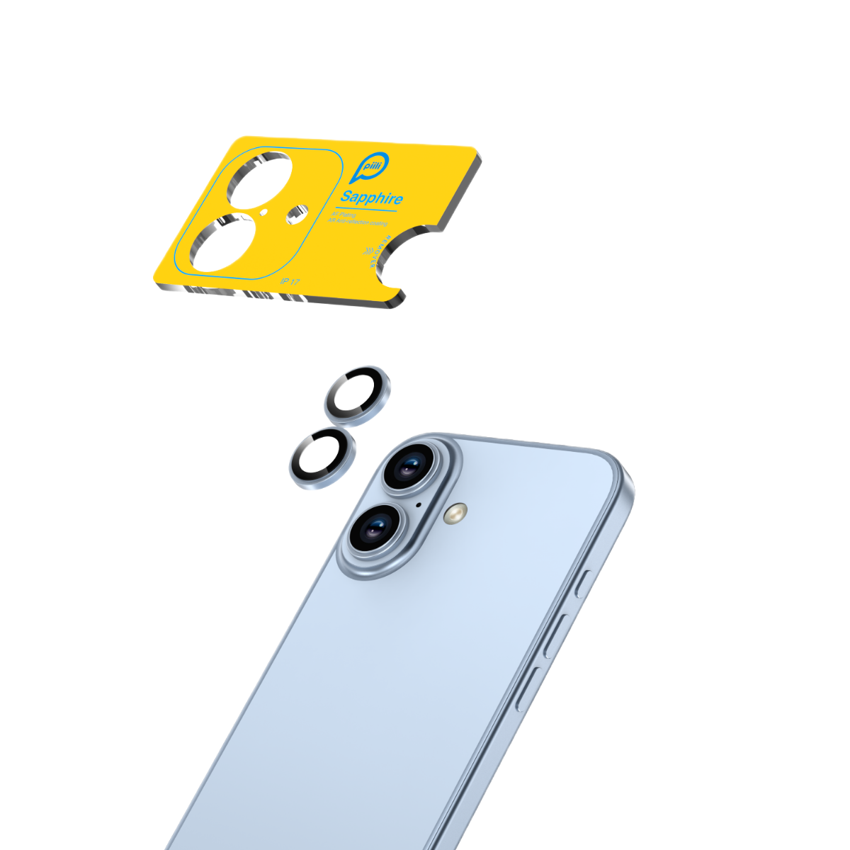 Piili iPhone 17 Safir Lens Koruyucu - Mavi
