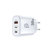 Piili 30W USB-A + Type-C + Lightning Hızlı Şarj Adaptörü (Tek Adaptörle Daha Fazla Cihaza Uyumlu)