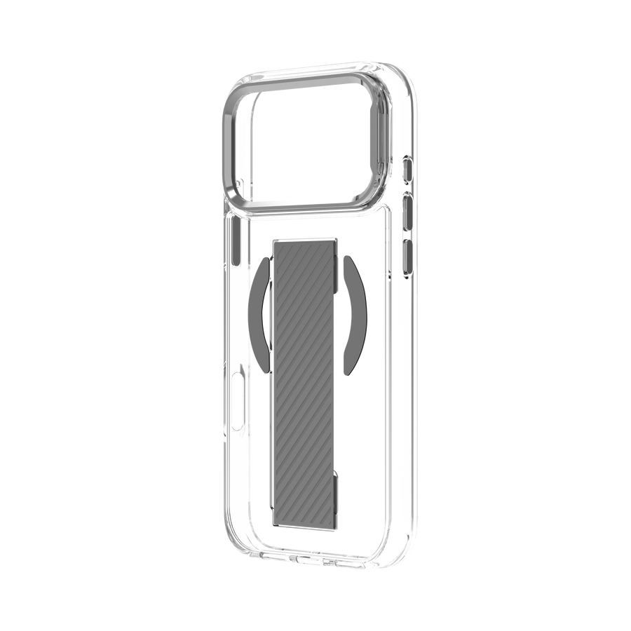 Piili iPhone 17 Pro Max Metal Stand Grip MagSafe Kılıf - Gri