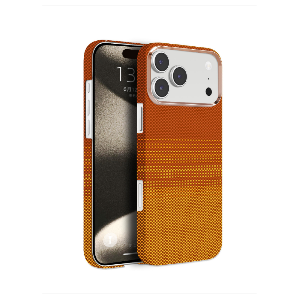 Knit iPhone 13/14 Kevlar Series Case Lf-162 - Turuncu