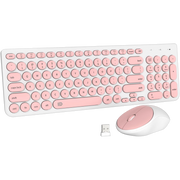 FD iK6631 2.4 GHz Kablosuz Klavye & Mouse Seti – Beyaz - Pembe
