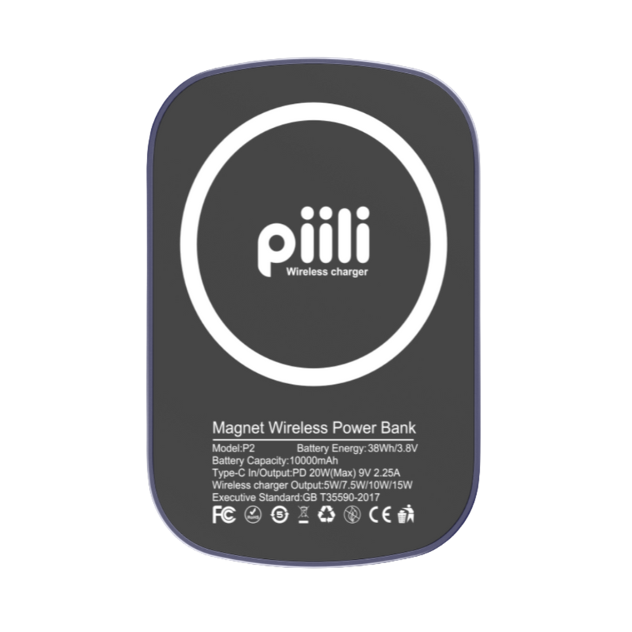 Piili Manyetik Kablosuz Powerbank 10.000 mAh - Mavi