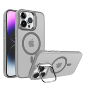Piili iPhone 15 Metal Bracket MagSafe Mat Kılıf - Gri