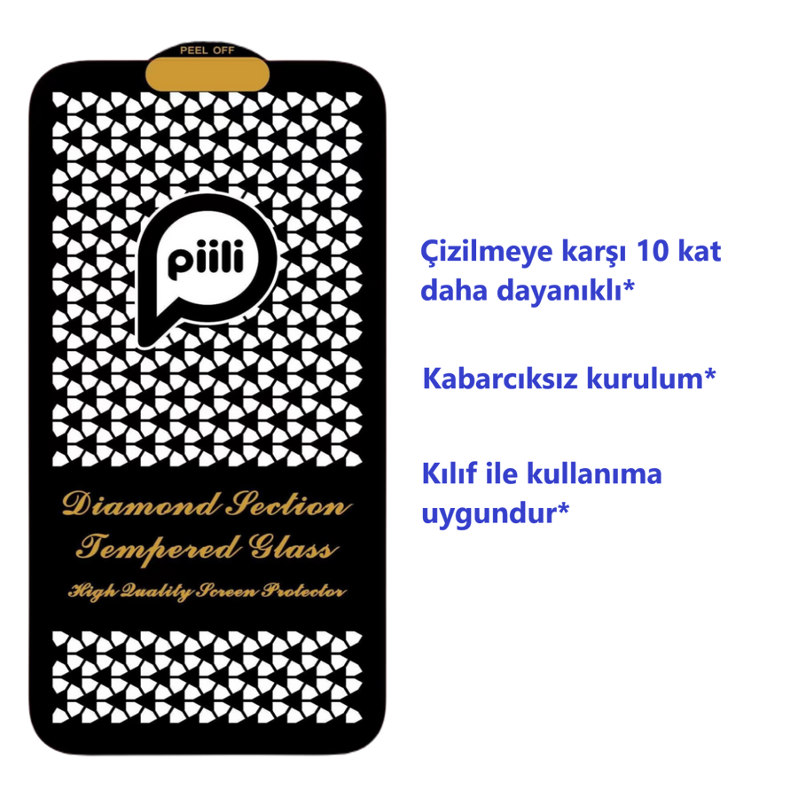 Piili iPhone 15 10X Askeri Sınıf Ekran Koruyucu