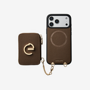 Custype RFID Korumalı Manyetik Vegan Deri Telefon Cüzdanı & Kartlık – - Mocha