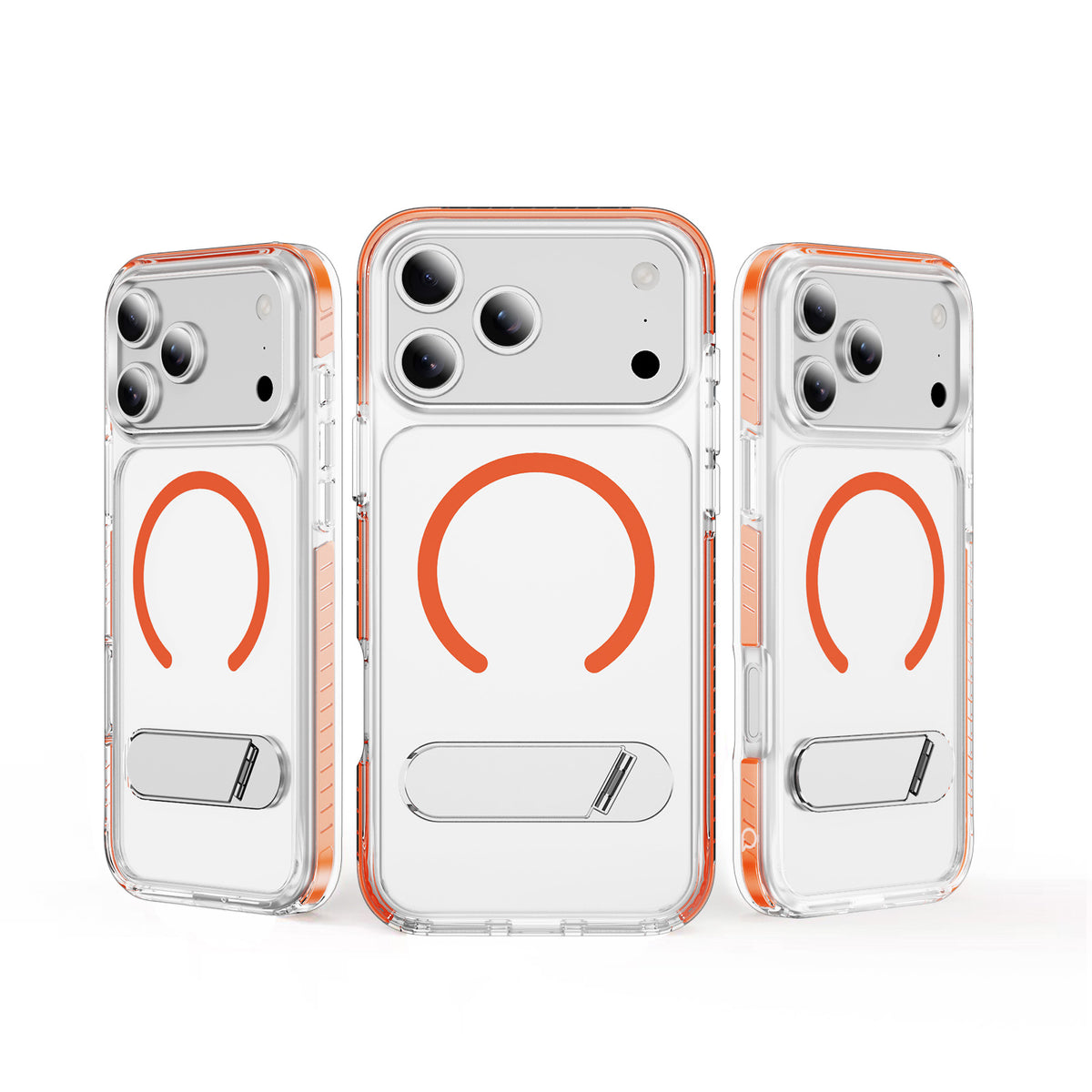 Piili KickStand Clear MagSafe iPhone 18 Pro / 17 Pro Turuncu Kılıf