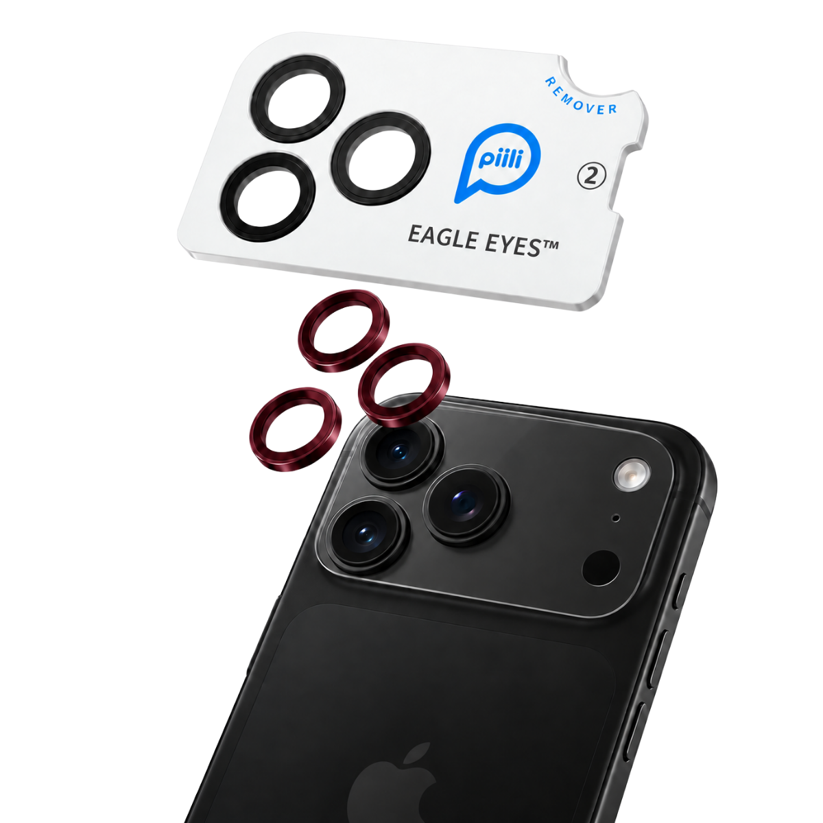 Piili Eagle Eyes iPhone 18 Pro Max Bordo Lens Koruyucu