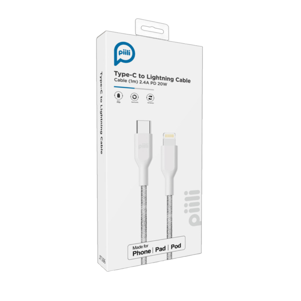 Piili JT166 Type-C - Lightning Kablo 1m. – Beyaz