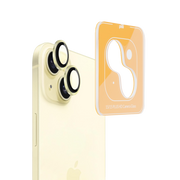 Piili iPhone 15/15 Plus Hd Lens Koruyucu Çerçeveli - Sarı