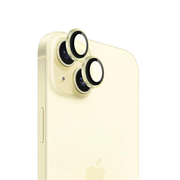 Piili iPhone 15 / 15 Plus HD Kamera Lens Koruyucu - Çerçeveli - Sarı