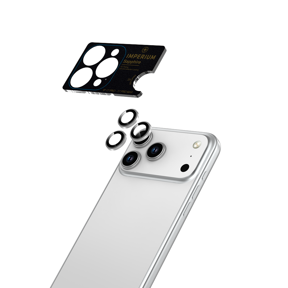 Imperium iPhone 17 Pro/17 Pro Max Safir AR/AF Lens Koruyucu - Gümüş