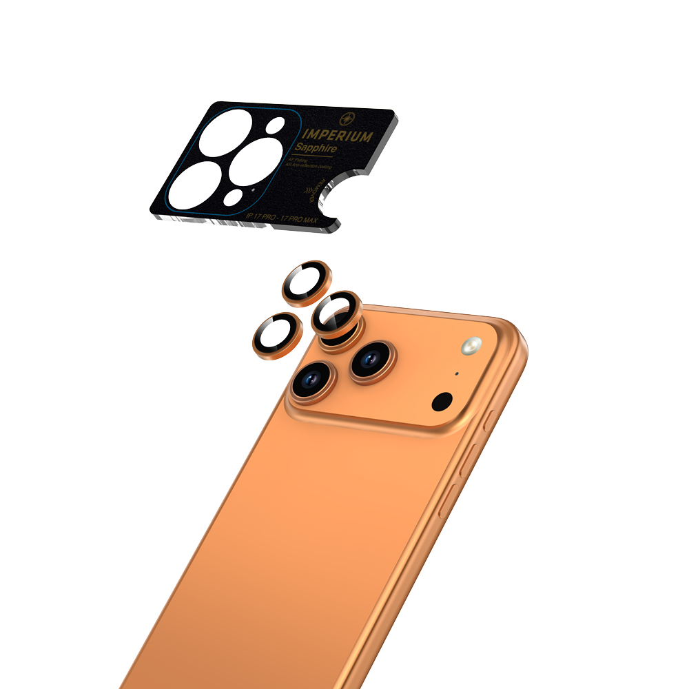 Imperium iPhone 17 Pro/17 Pro Max Safir AR/AF Lens Koruyucu - Turuncu