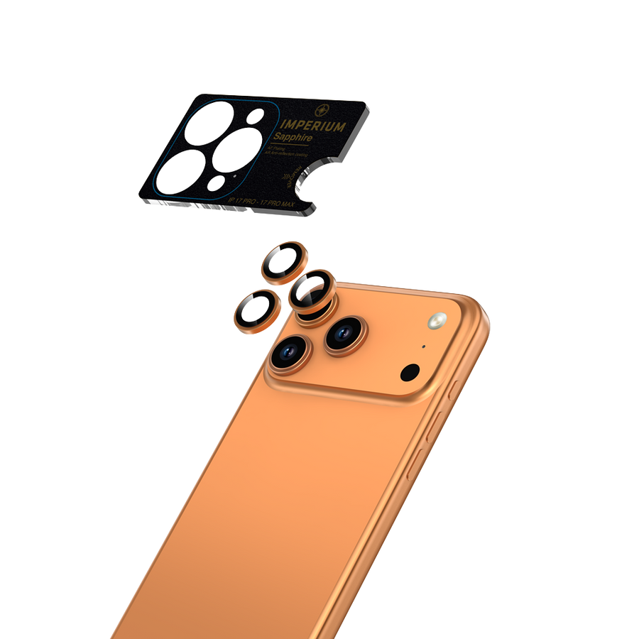 Imperium iPhone 17 Pro/17 Pro Max Safir AR/AF Lens Koruyucu - Turuncu