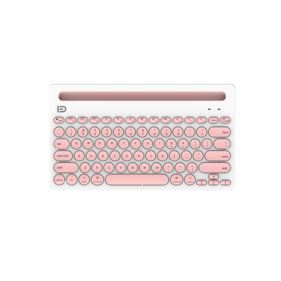 FD iK3381 3 Cihaz Bağlantılı Bluetooth Kablosuz Klavye – Beyaz/Pembe