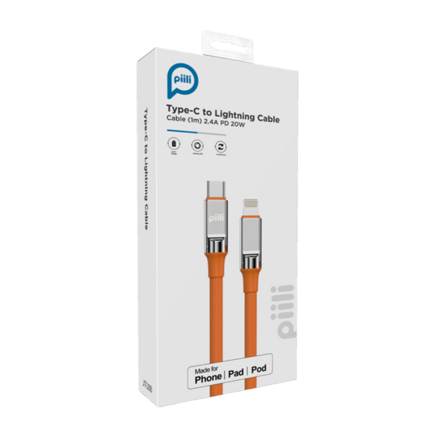 Piili JT188 Type-C - Lightning Kablo 1m. – Turuncu