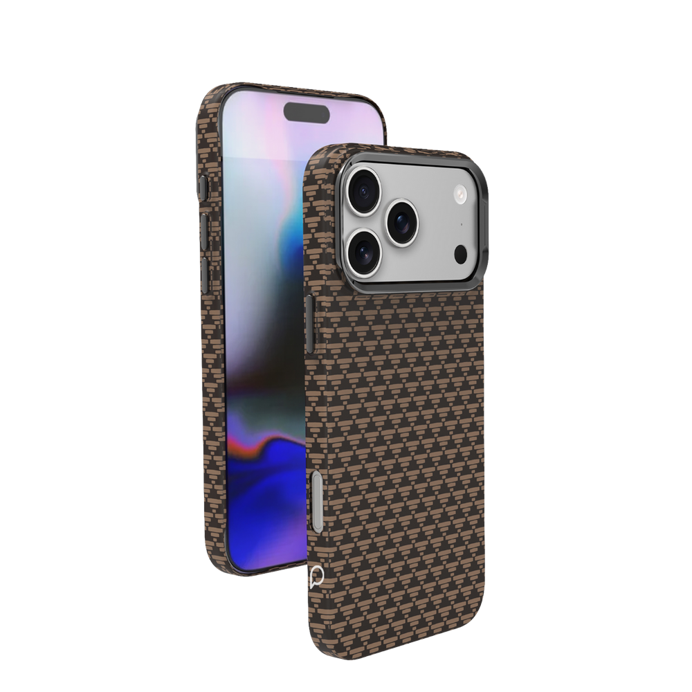 Piili iPhone 17 Air Kevlar Serisi MagSafe Kılıf Yaldız – Kahverengi