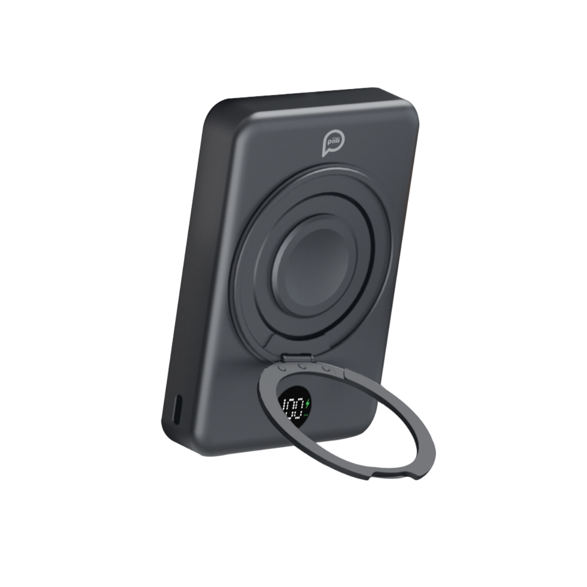 Piili Mag Ring Stand 10.000 mAh P-PB8 Powerbank – Gri