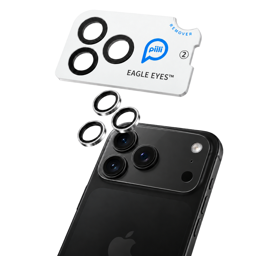 Piili Eagle Eyes iPhone 18 Pro Max / iPhone 17 Pro Max Lens Koruyucu - Gümüş