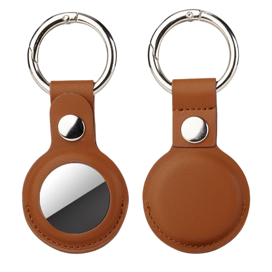 Piili Airtag Leather Case - Kahverengi