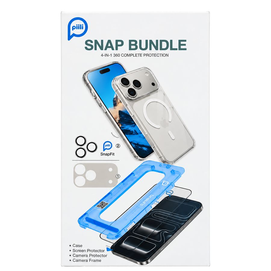 Piili Snap Bundle iPhone 18 Pro Kılıf Ekran&Lens Koruyucu 4in1 Set