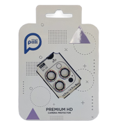 Piili iPhone 14 Pro / 14 Pro Max HD Kamera Lens Koruyucu - Sarı Çerçeveli