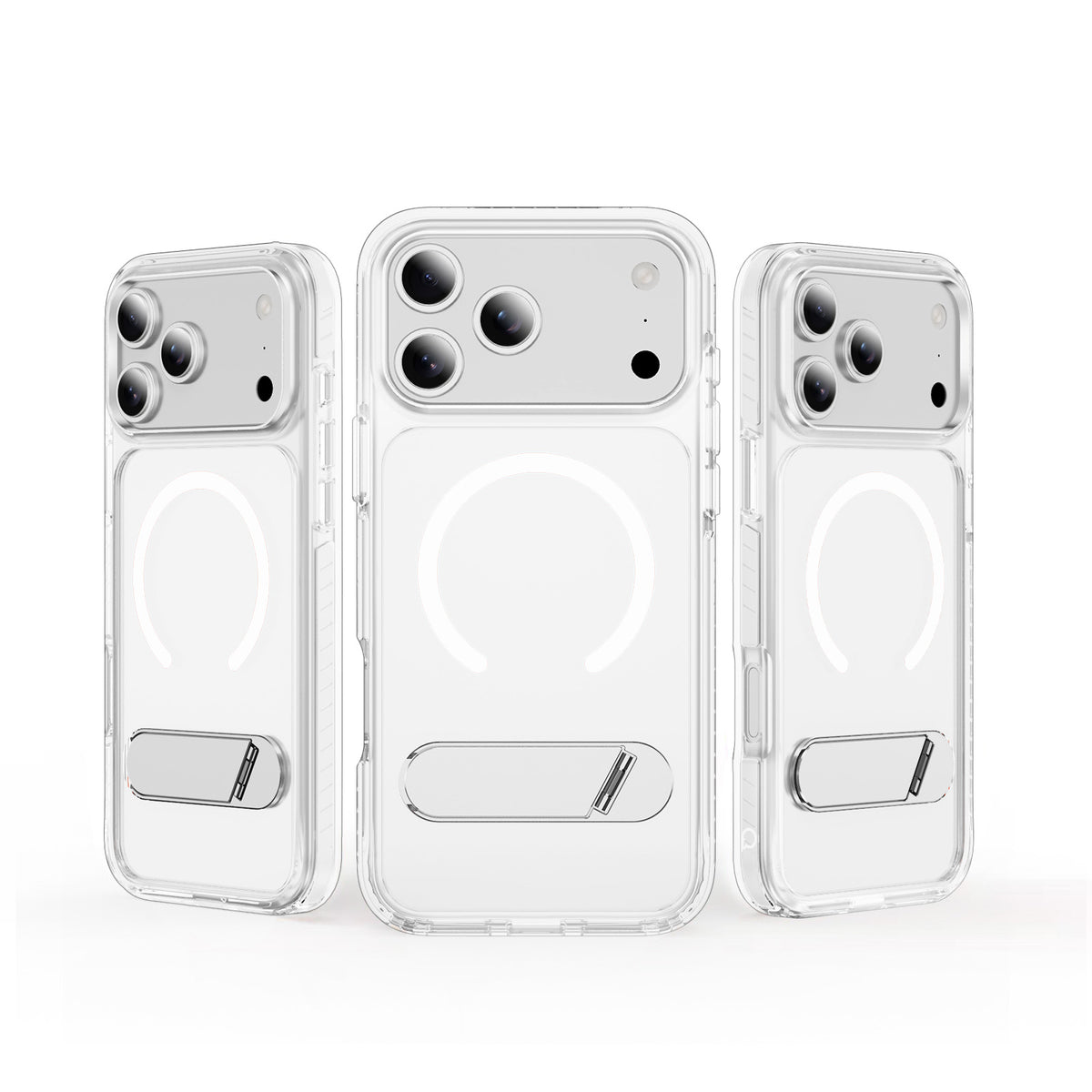 Piili KickStand Clear MagSafe iPhone 18 Pro Max / 17 Pro Max Beyaz Kılıf