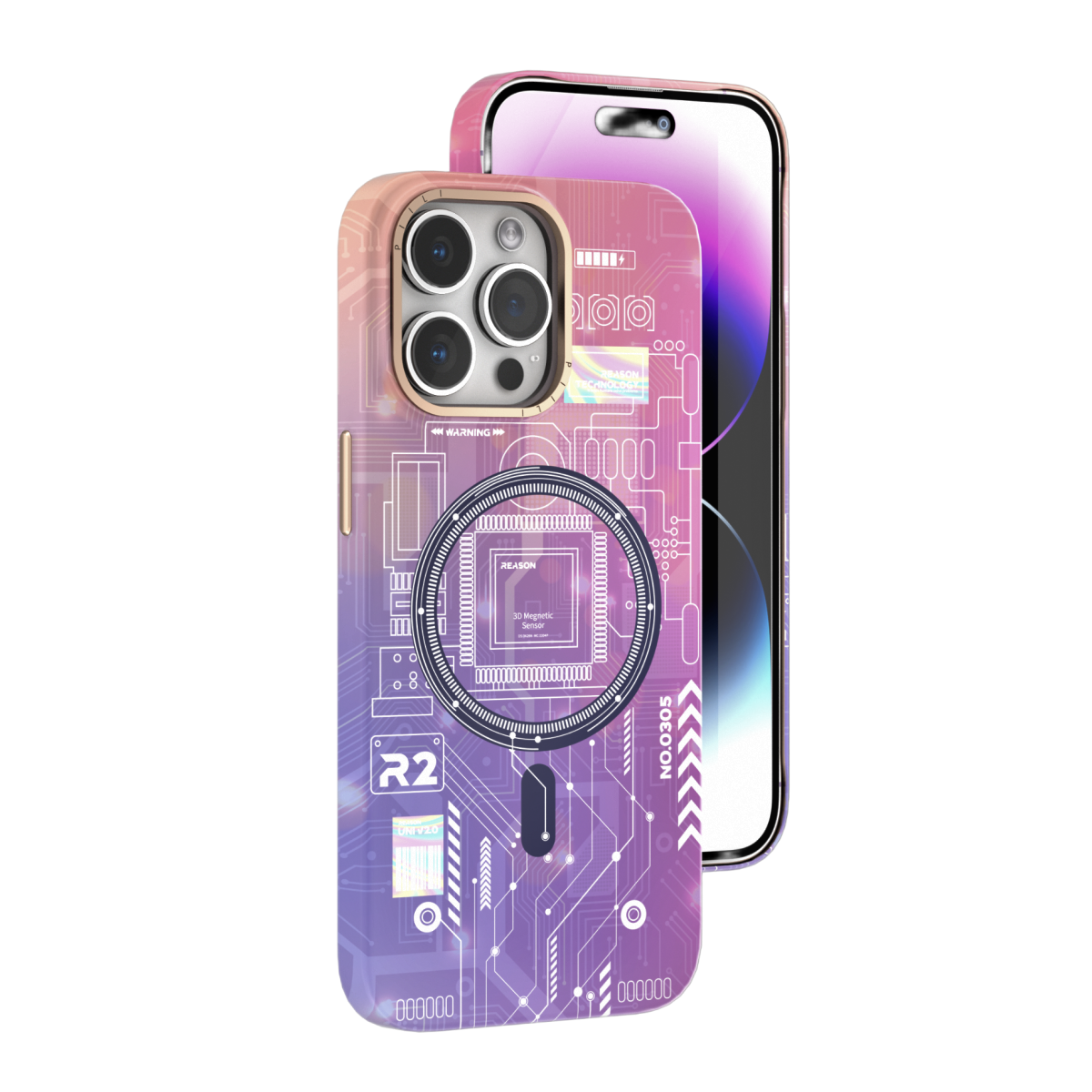 Piili İphone 14 Pro Neo+ MagSafe Kılıf Mor