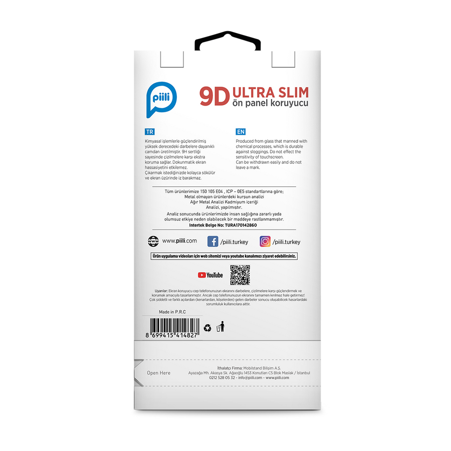 Piili iPhone 6 / 7 / 8 Uyumlu 9D Tam Kaplayan Ekran Koruyucu
