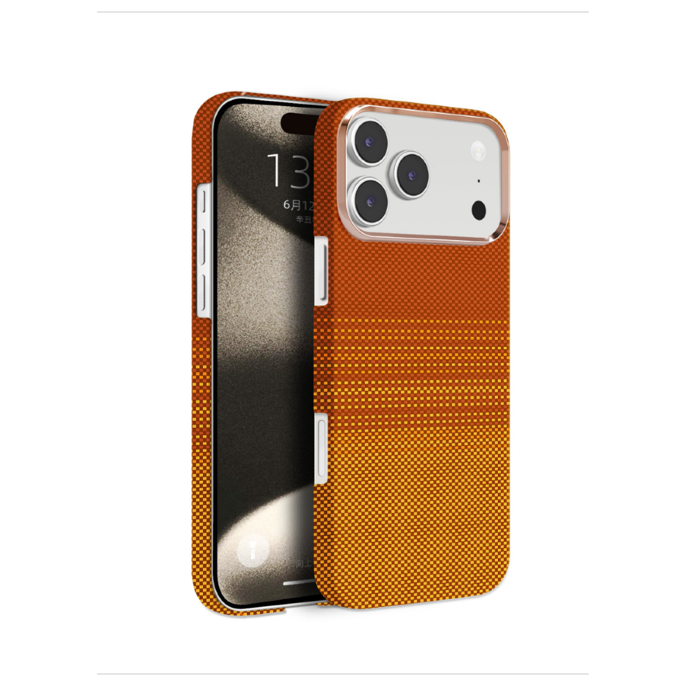 Knit iPhone 17 Pro Kevlar Series Kılıf G - 45 – Turuncu