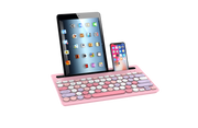 FD iK3381D Çoklu Cihaz Geçişli 2.4 GHz + Bluetooth Çift Bağlantılı Kablosuz Klavye - Pembe